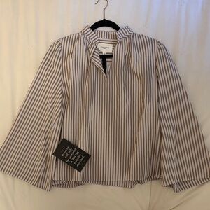 Tuckernuck Beige and White Striped Blouse